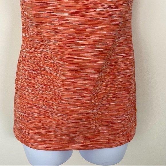 LUCY Orange Space Dye Athletic Racerback Tank Top Athletic Workout Built In Bra - Picture 4 of 6